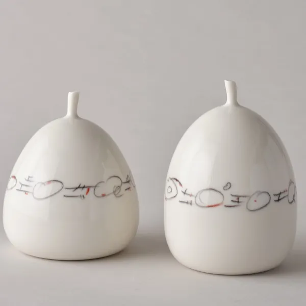 Birgit Pohl Ceramics Two Vessels with Stalks