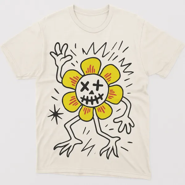 Flower print, cream